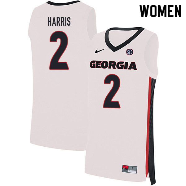 2020 Women #2 Jordan Harris Georgia Bulldogs College Basketball Jerseys Sale-White - Click Image to Close